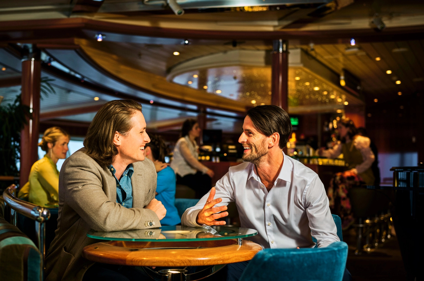 Men at Observation Lounge